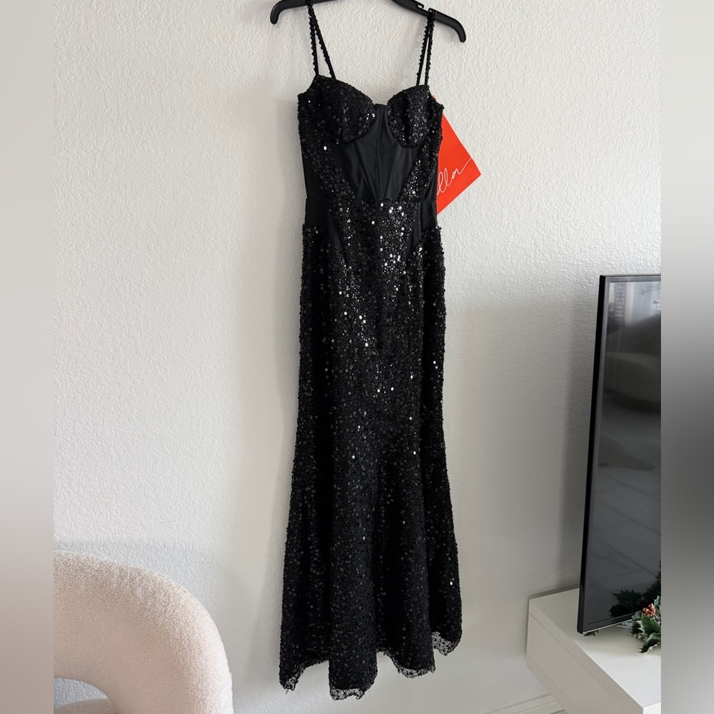 NWT Milla Bizzare Fully Sequined Tie-Straps Maxi Dress - Picture 14 of 14